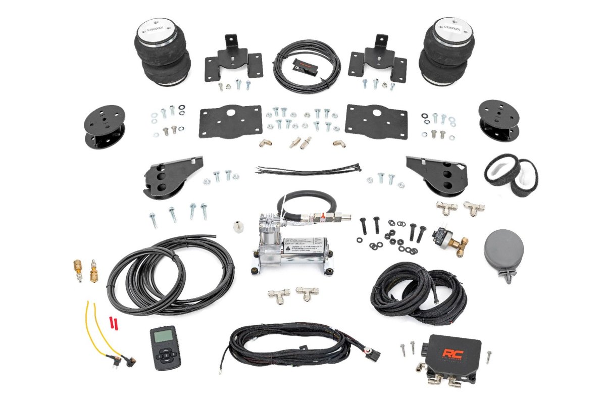 Dodge Ram 1500 Air Spring Kit - Rear - Rough Country - Wireless Controller + 4 Inch Lift Kit - '09-'10
